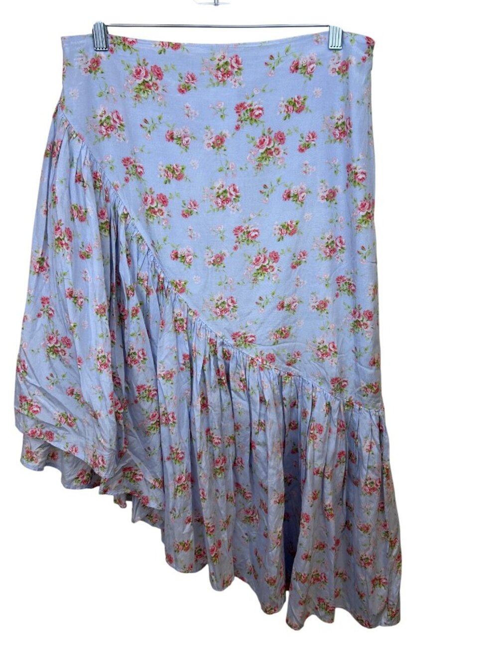 NWT Abercrombie & Fitch Sz M Floral Asymmetrical Coquette Ruffle Skirt Romantic - Picture 7 of 12